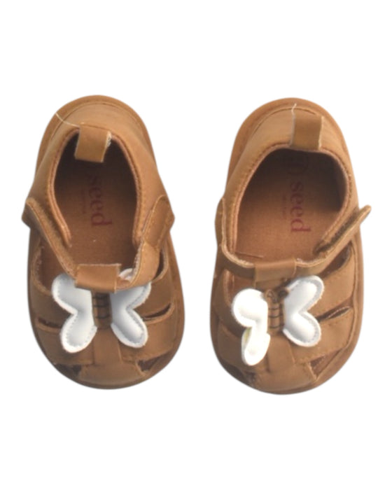 A Brown Sandals from Seed in size 6-12M for girl. (Back View)