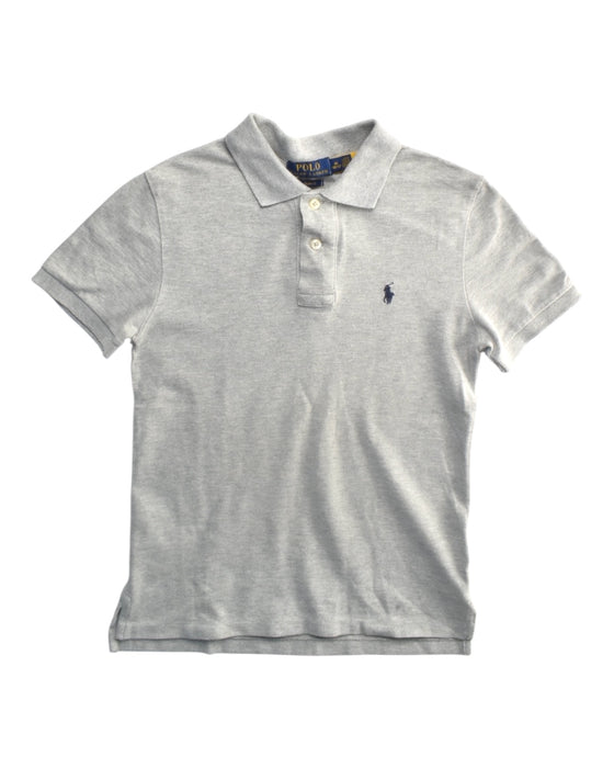 A Grey Short Sleeve Polos from Polo Ralph Lauren in size 10Y for boy. (Front View)