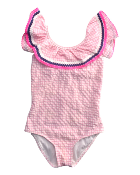 A Pink Swimsuits from Sunuva in size 9Y for girl. (Front View)