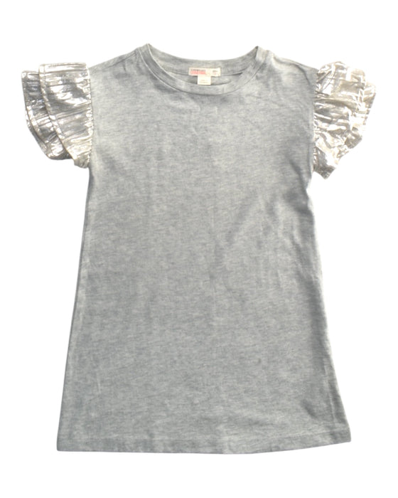 A Grey Short Sleeve Tops from Crewcuts in size 4T for girl. (Front View)