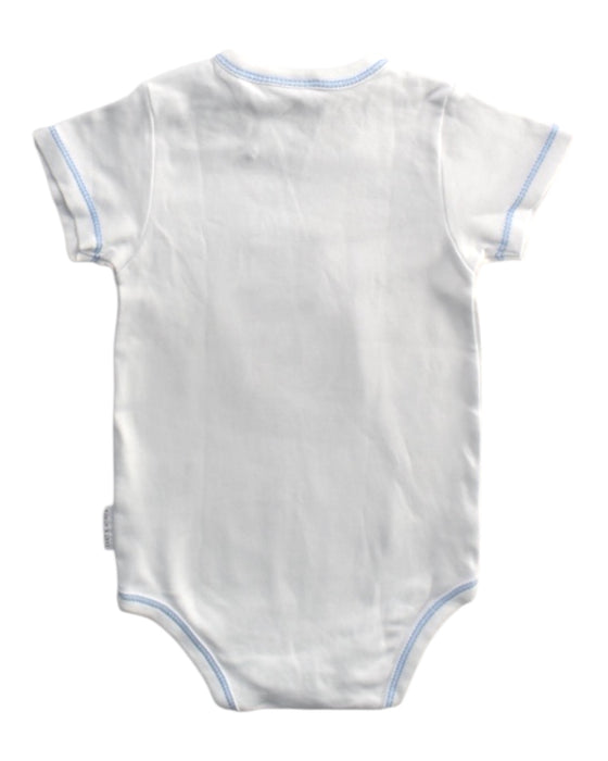 A White Short Sleeve Bodysuits from Earth Nymph in size 6-12M for boy. (Back View)