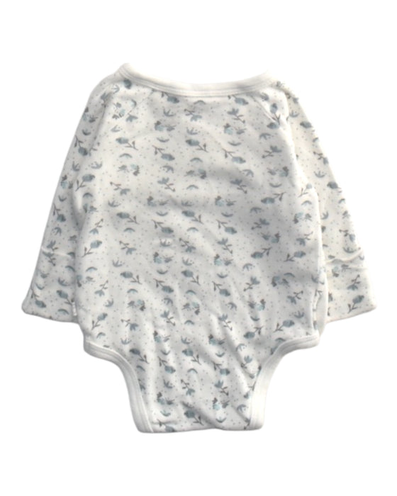 A White Long Sleeve Bodysuits from Mori in size 0-3M for girl. (Back View)