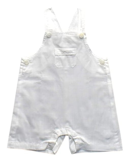 A White Overall Shorts from Chateau de Sable in size 6-12M for boy. (Front View)