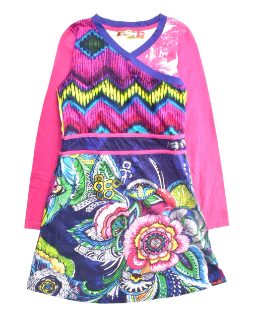 A Multicolour Long Sleeve Dresses from Desigual in size 13Y for girl. (Front View)