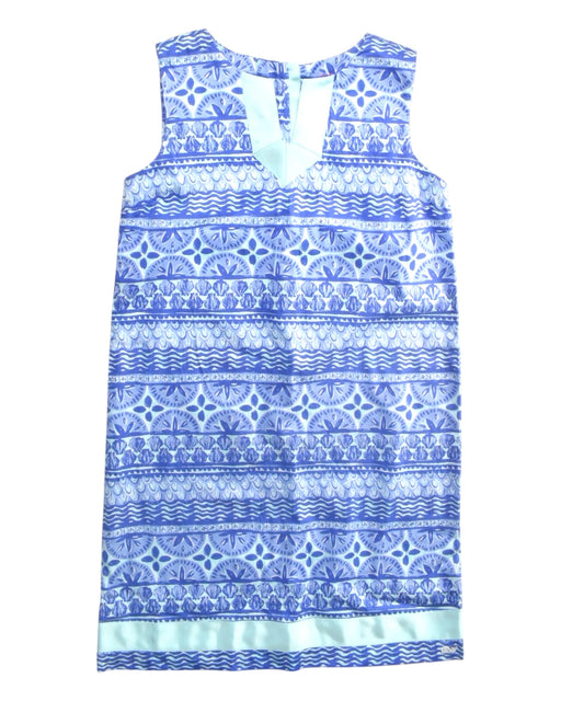 A Blue Sleeveless Dresses from Vineyard Vines in size 14Y for girl. (Front View)