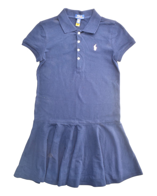 A Navy Short Sleeve Dresses from Polo Ralph Lauren in size 12Y for girl. (Front View)