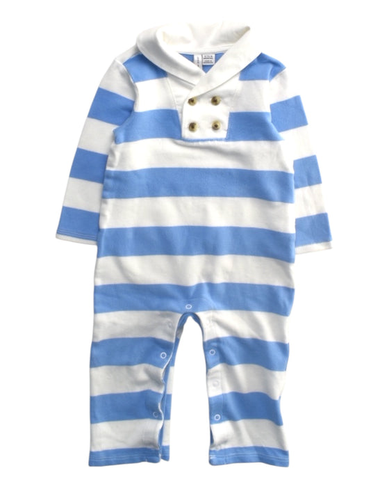 A Blue Long Sleeve Rompers from Janie & Jack in size 12-18M for boy. (Front View)