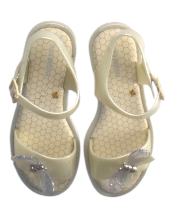 A Beige Sandals from Mini Melissa in size 7Y for girl. (Back View)