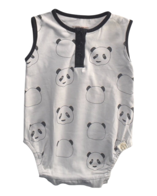 A White Sleeveless Bodysuits from Le Petit Society in size 0-3M for boy. (Front View)