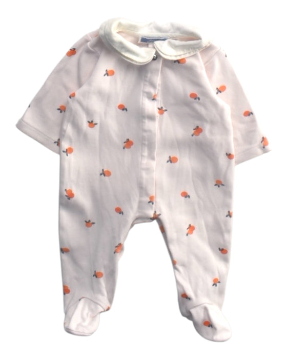 A White Onesies from Jacadi in size 0-3M for girl. (Front View)