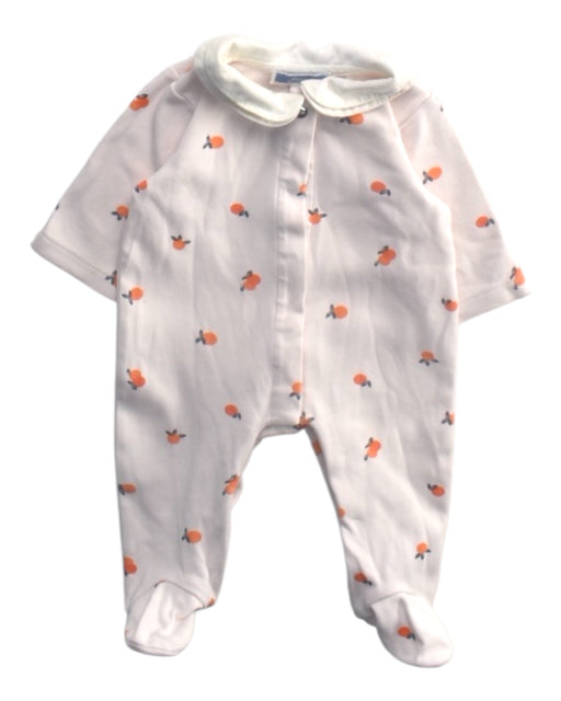 A White Onesies from Jacadi in size 0-3M for girl. (Front View)