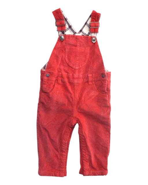 A Red Long Overalls from Cadet Rousselle in size 6-12M for boy. (Front View)