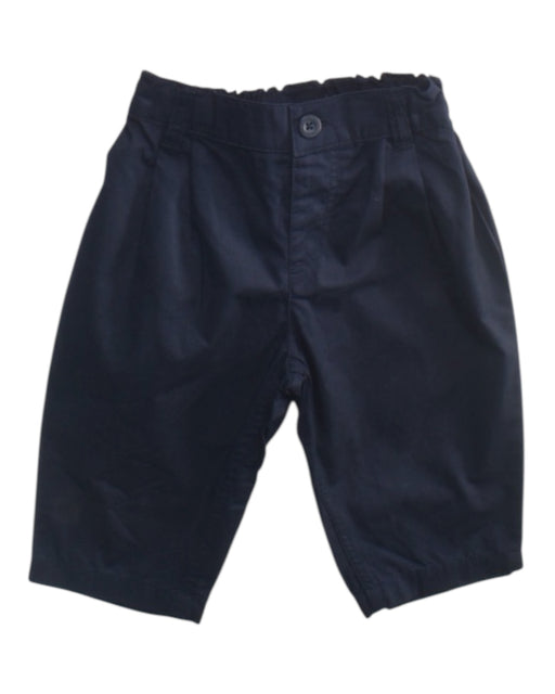 A Navy Shorts from Petit Bateau in size 6-12M for boy. (Front View)