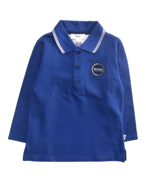 A Blue Long Sleeve Polos from Hugo Boss in size 2T for boy. (Front View)