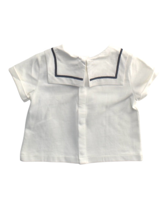 A White Short Sleeve Tops from Jacadi in size 3-6M for girl. (Back View)