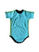 A Blue Short Sleeve Bodysuits from i play in size 12-18M for boy. (Front View)