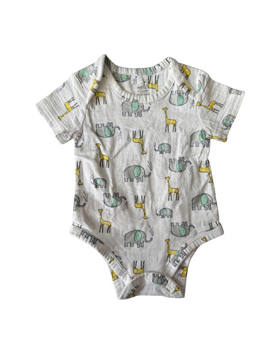 A Yellow Short Sleeve Bodysuits from Aden & Anais in size 0-3M for boy. (Front View)