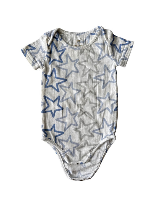 A Blue Short Sleeve Bodysuits from Aden & Anais in size 0-3M for boy. (Front View)