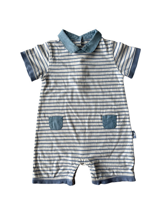 A Blue Short Sleeve Rompers from Château de Sable in size 6-12M for boy. (Front View)