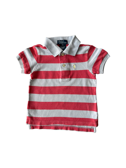 A Red Short Sleeve Polos from Polo Ralph Lauren in size 12-18M for boy. (Front View)