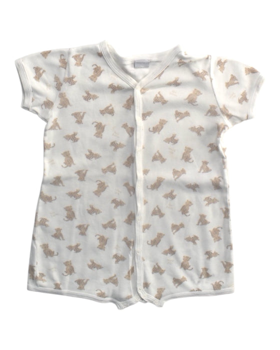 A White Short Sleeve Rompers from Petit Bateau in size 12-18M for girl. (Front View)