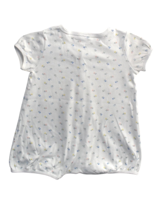 A White Short Sleeve Rompers from Petit Bateau in size 12-18M for girl. (Back View)