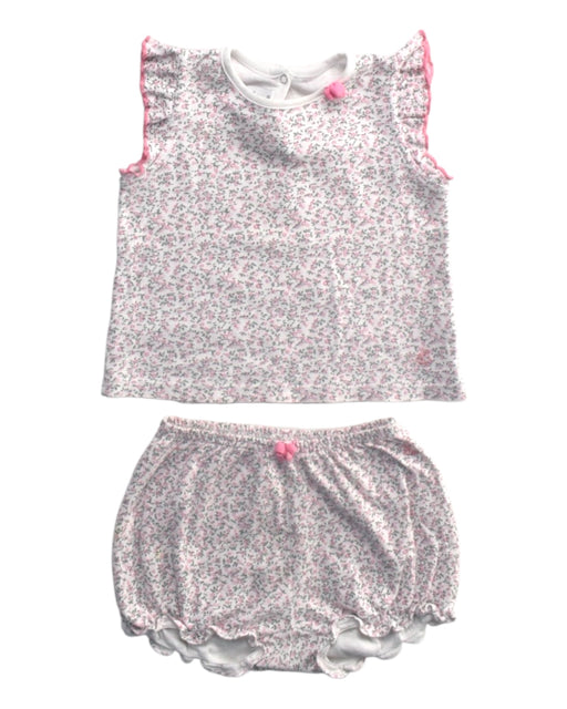 A Pink Shorts Sets from Petit Bateau in size 12-18M for girl. (Front View)