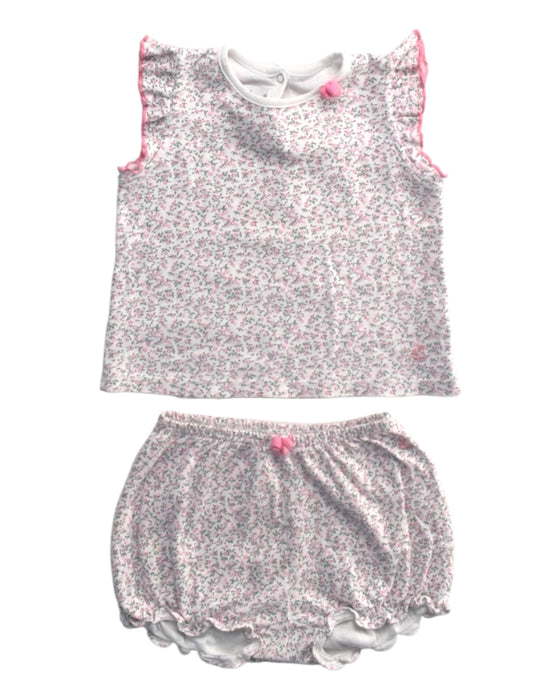 A Pink Shorts Sets from Petit Bateau in size 12-18M for girl. (Front View)