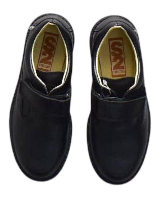 A Black Dress Shoes from Step2wo in size 7Y for boy. (Back View)