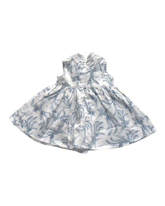 A Blue Sleeveless Dresses from Elly in size 0-3M for girl. (Back View)