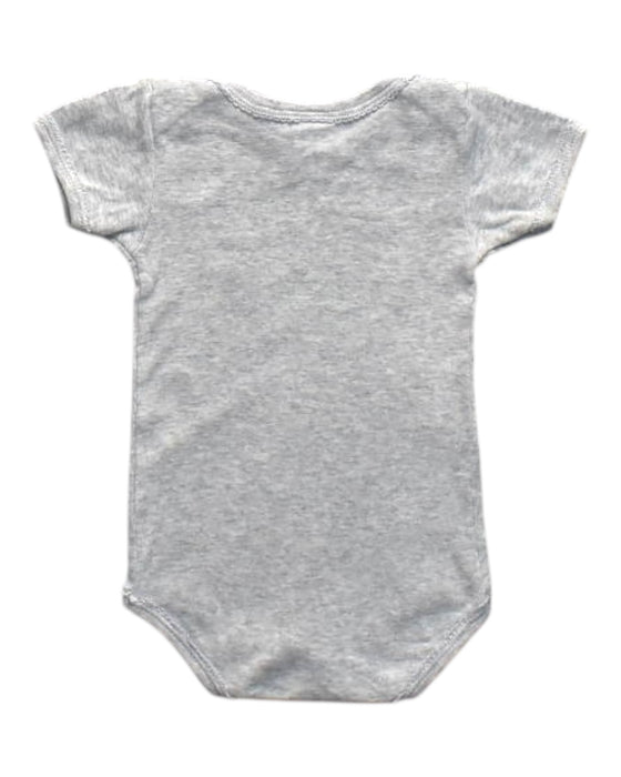 A Grey Short Sleeve Bodysuits from Petit Bateau in size 0-3M for girl. (Back View)