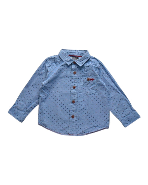 A Blue Long Sleeve Shirts from Mothercare in size 6-12M for boy. (Front View)