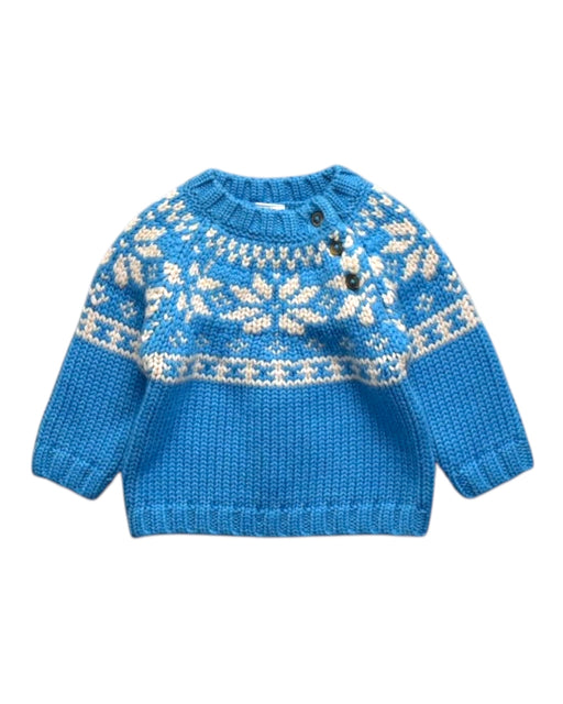 A Blue Knit Sweaters from Petit Bateau in size 0-3M for girl. (Front View)