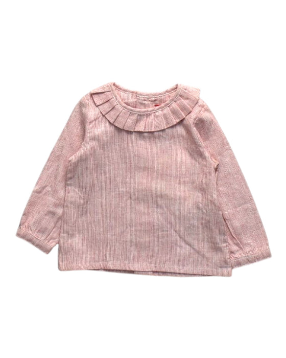A Pink Long Sleeve Tops from Neck & Neck in size 6-12M for girl. (Front View)