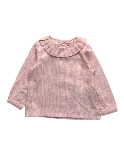 A Pink Long Sleeve Tops from Neck & Neck in size 6-12M for girl. (Front View)