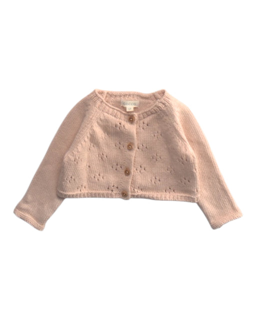A Pink Cardigans from Gocco in size 0-3M for girl. (Front View)