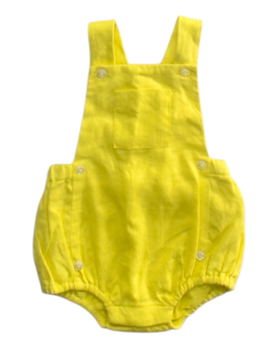 A Yellow Overall Shorts from Jacadi in size 0-3M for girl. (Front View)
