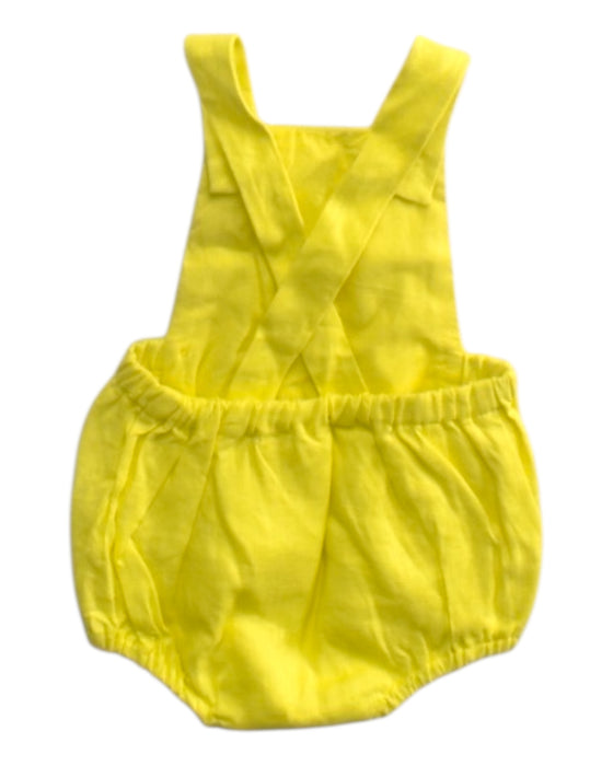 A Yellow Overall Shorts from Jacadi in size 0-3M for girl. (Back View)