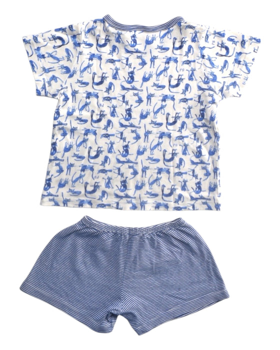 A Blue Shorts Sets from Petit Bateau in size 3T for boy. (Front View)