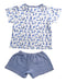 A Blue Shorts Sets from Petit Bateau in size 3T for boy. (Front View)