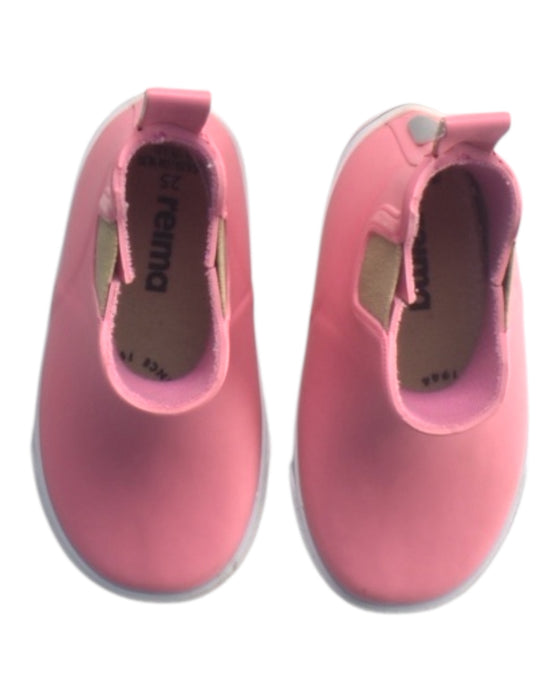 A Pink Rain Boots from Reima in size 3T for girl. (Back View)