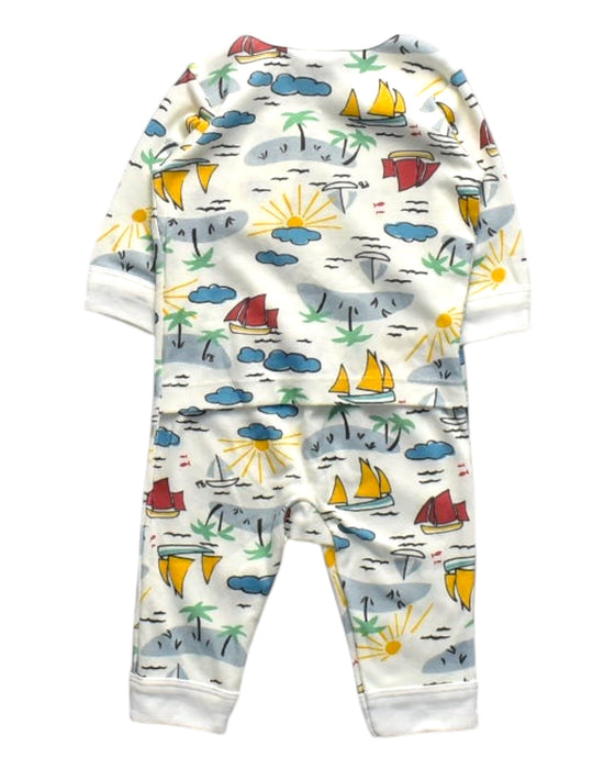 A Multicolour Long Sleeve Rompers from Petit Bateau in size 0-3M for boy. (Back View)