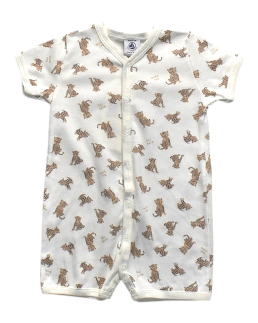 A White Short Sleeve Rompers from Petit Bateau in size 3-6M for boy. (Front View)