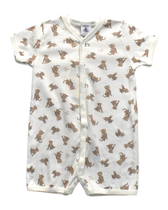 A White Short Sleeve Rompers from Petit Bateau in size 3-6M for boy. (Front View)