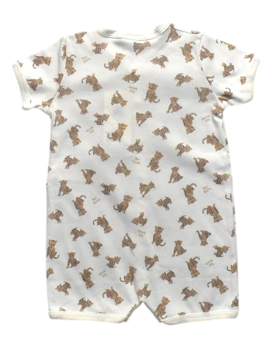 A White Short Sleeve Rompers from Petit Bateau in size 3-6M for boy. (Back View)