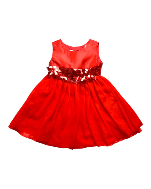 A Red Sleeveless Dresses from bloomB in size 2T for girl. (Front View)