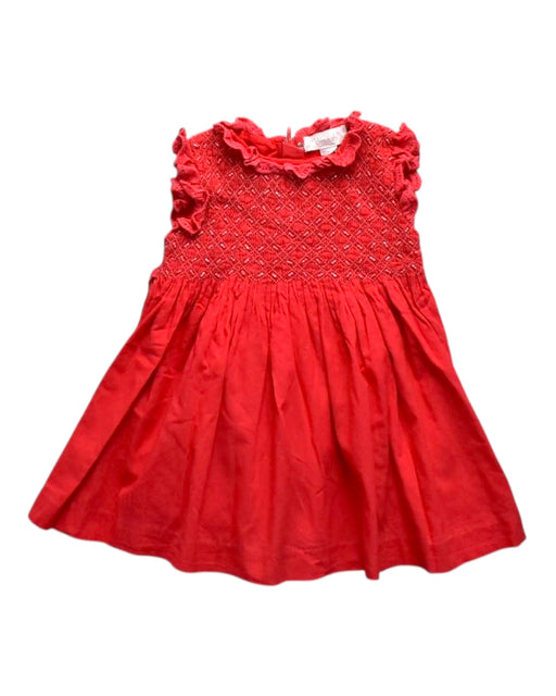 A Red Sleeveless Dresses from Château de Sable in size 6-12M for girl. (Front View)