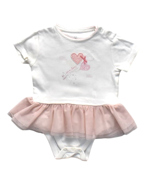 A White Short Sleeve Bodysuits from Mothercare in size 6-12M for girl. (Front View)