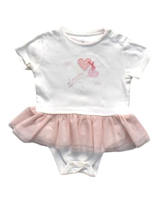 A White Short Sleeve Bodysuits from Mothercare in size 6-12M for girl. (Front View)
