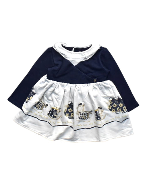 A Navy Long Sleeve Dresses from Mayoral in size 6-12M for girl. (Front View)